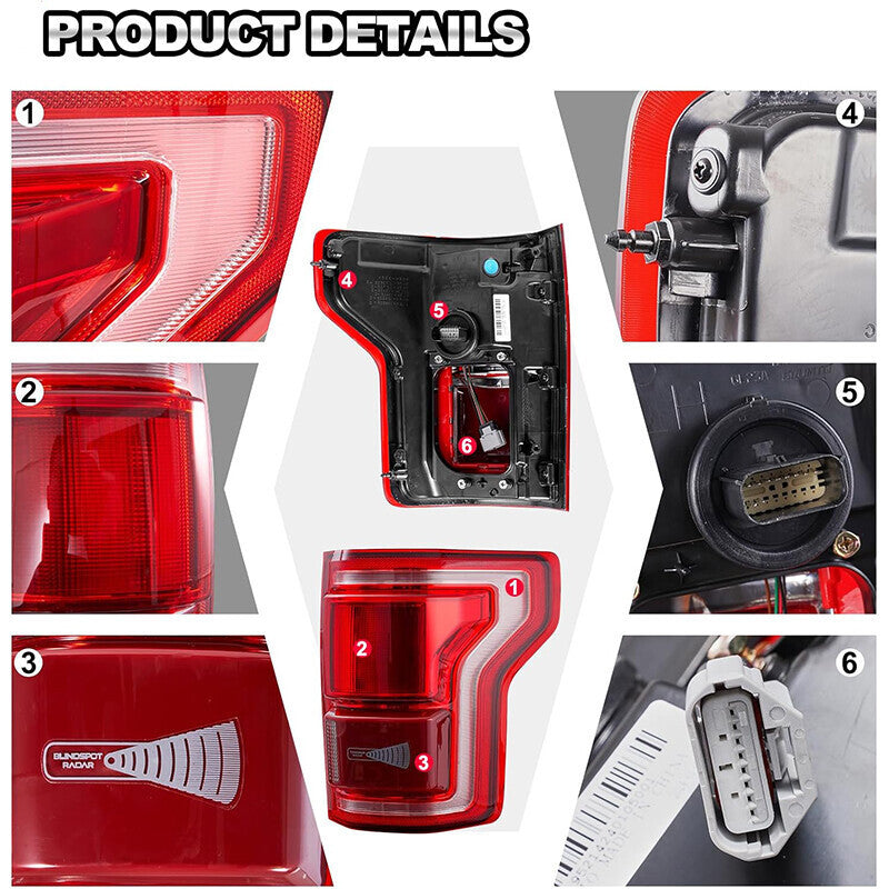 DURAFORCE For Ford F-150 2015 2016 2017 Right LED Tail Light W/Blind Spot HL3Z-13404-D