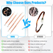 DURAFORCE 4x Engine Ground Strap Copper Cable Kit Car Truck Firewall Engine Universal