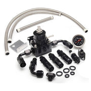 DURAFORCE Fuel Pressure Regulator Kit 0-100psi Gauge AN6-6AN Fuel Line Fitting Universal