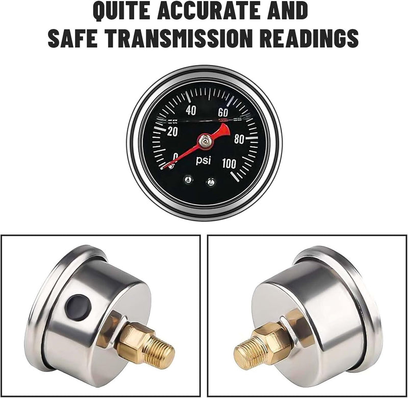 DURAFORCE Fuel Pressure Regulator Kit 0-100psi Gauge AN6-6AN Fuel Line Fitting Universal