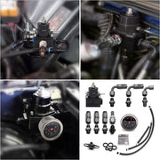 DURAFORCE Fuel Pressure Regulator Kit 0-100psi Gauge AN6-6AN Fuel Line Fitting Universal
