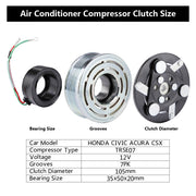 DURAFORCE For HONDA CIVIC 2006 - 2011 AC Compressor Clutch Assembly Repair Kit COIL PULLEY