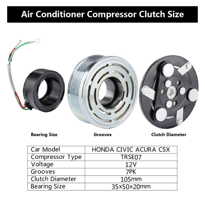 DURAFORCE For HONDA CIVIC 2006 - 2011 AC Compressor Clutch Assembly Repair Kit COIL PULLEY