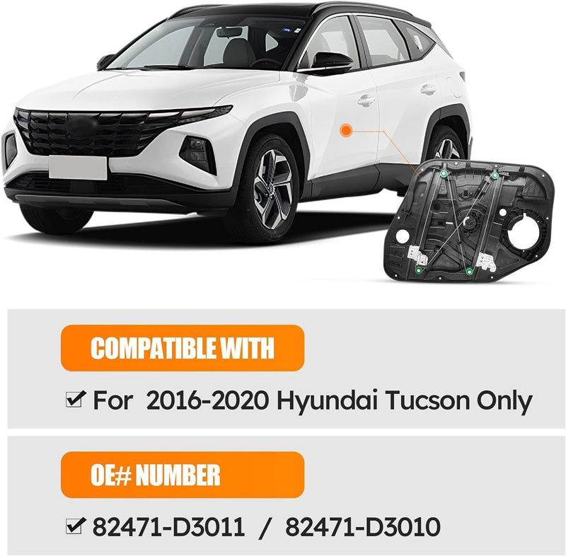 DURAFORCE Window Regulator Fit for Hyundai Tucson 2016-2021 Front Left Driver Side