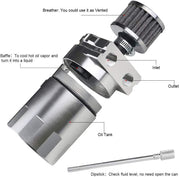 DURAFORCE Universal Oil Catch Can Kit Reservoir Tank Engine Polish Baffled Aluminum Silver