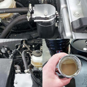 DURAFORCE Universal Oil Catch Can Kit Reservoir Tank Engine Polish Baffled Aluminum Silver