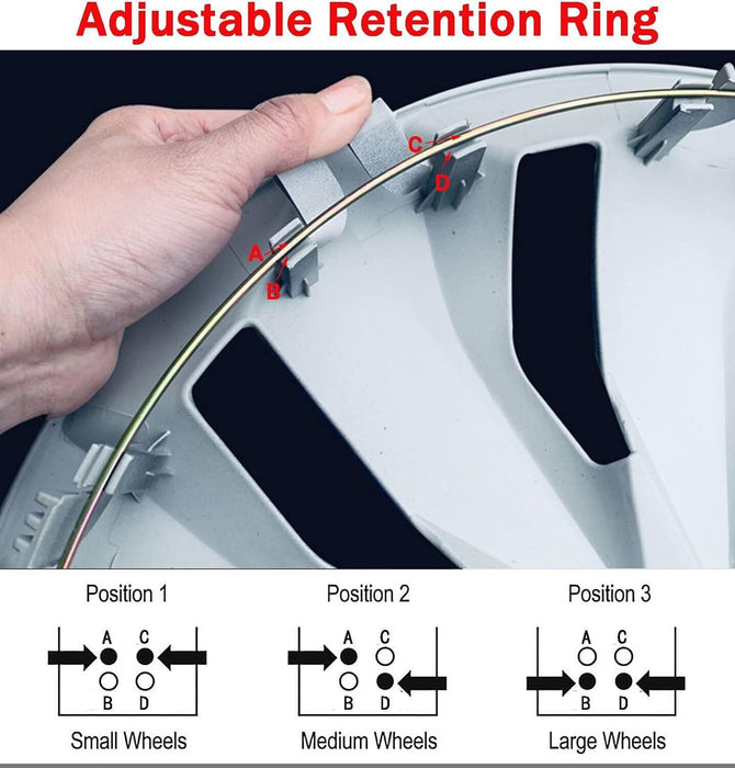 DURAFORCE 16" Wheel Covers Full Rim Snap On Hub Caps fit R16 Tire & Steel Wheels Set of 4