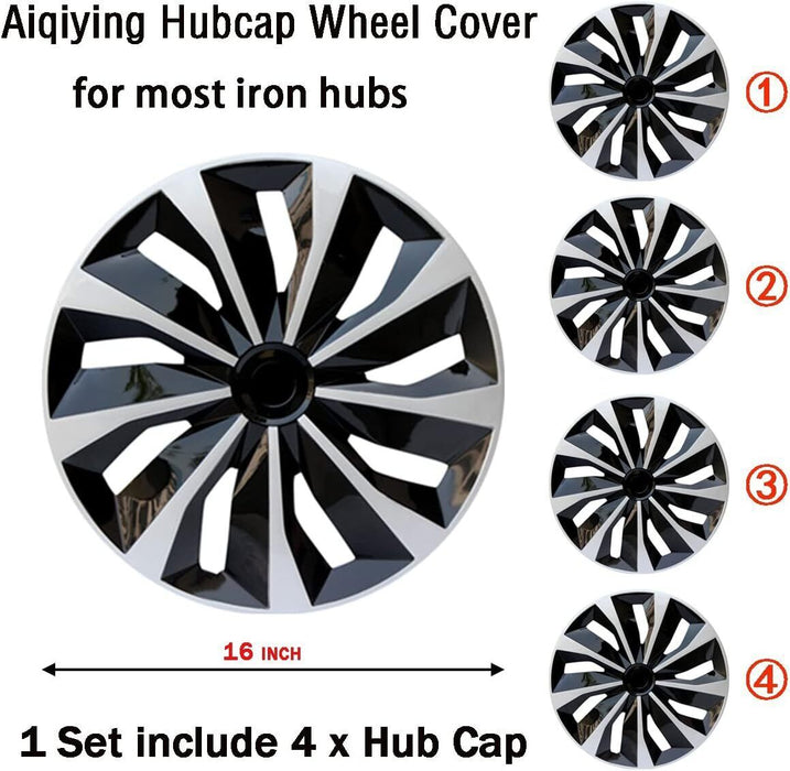 DURAFORCE 16" Wheel Covers Full Rim Snap On Hub Caps fit R16 Tire & Steel Wheels Set of 4