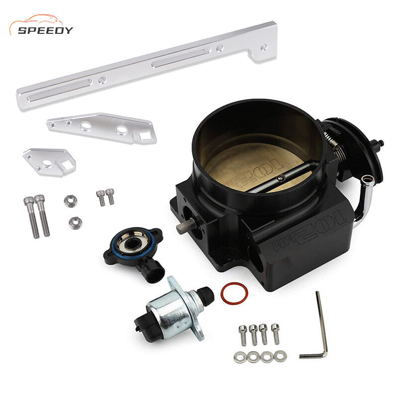 DURAFORCE 102mm 4 Bolt Throttle Body W/ TPS IAC+Throttle Bracke For GM Gen III LS1 LS2 LS6