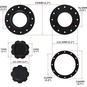 DURAFORCE Billet Aluminum Easy Fill Fuel Cell Gas Cap With 12 Hole Cell Bung & Gasket BK