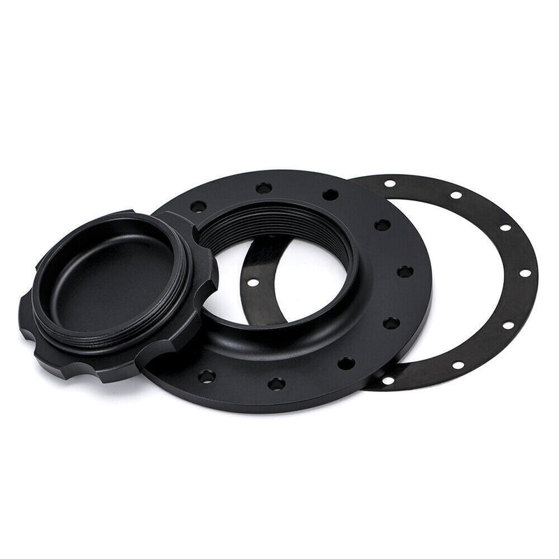 DURAFORCE Billet Aluminum Easy Fill Fuel Cell Gas Cap With 12 Hole Cell Bung & Gasket BK