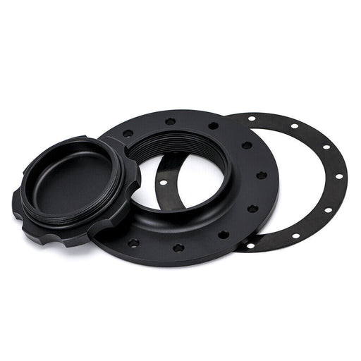 DURAFORCE Billet Aluminum Easy Fill Fuel Cell Gas Cap With 12 Hole Cell Bung & Gasket BK