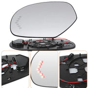 DURAFORCE Mirror Glass Heated Turn Signal Driver Side LH for 2007-2014 Chevy GMC Cadillac