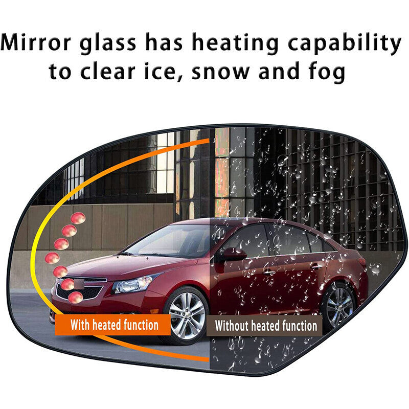 DURAFORCE Mirror Glass Heated Turn Signal Driver Side LH for 2007-2014 Chevy GMC Cadillac