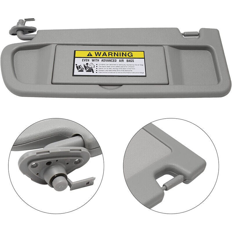 DURAFORCE Driver Sun Visor Light Clear Grey For 2006 2007 2008 2009 2010 2011 Honda Civic