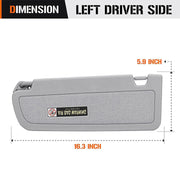 DURAFORCE Driver Sun Visor Light Clear Grey For 2006 2007 2008 2009 2010 2011 Honda Civic