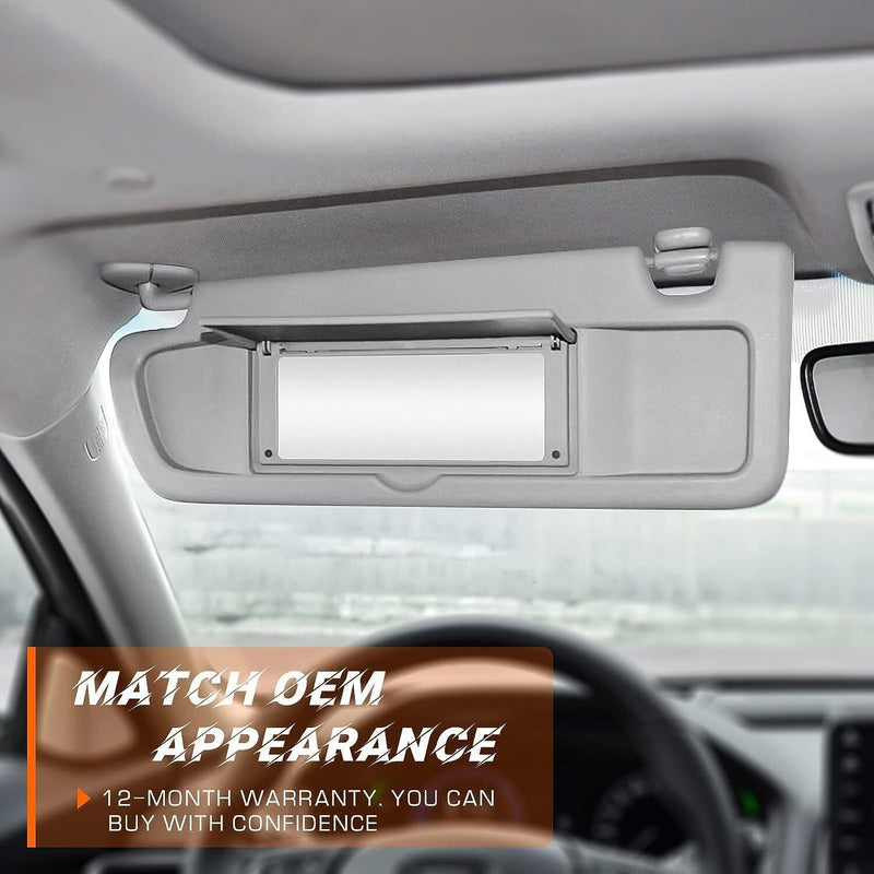DURAFORCE Driver Sun Visor Light Clear Grey For 2006 2007 2008 2009 2010 2011 Honda Civic
