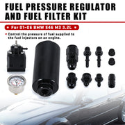 DURAFORCE Fuel Pressure Regulator Gauge Filter Fitting Black For 2001–2006 BMW E46 M3 3.2