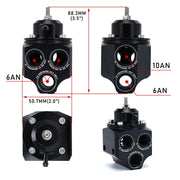 DURAFORCE Fuel Pressure Regulator Gauge Filter Fitting Black For 2001–2006 BMW E46 M3 3.2