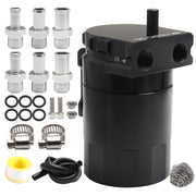 DURAFORCE Universal Baffled Oil Catch Can Aluminum Reservoir with 3/8" Fuel Hose Line