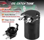 DURAFORCE Universal Baffled Oil Catch Can Aluminum Reservoir with 3/8" Fuel Hose Line