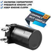 DURAFORCE Universal Baffled Oil Catch Can Aluminum Reservoir with 3/8" Fuel Hose Line