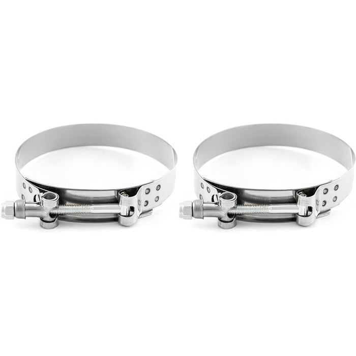 DURAFORCE 2 x 3.5" Stainless Steel T Bolt Clamp Turbo Intake 3-1/2" Silicone Hose Clamp