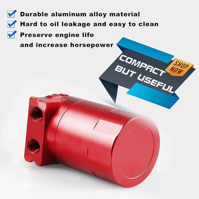 DURAFORCE Oil Catch Can Kit Red Tank for 11-21 Ford F150 5.0L Raptor 2.7L 3.5L Ecoboost