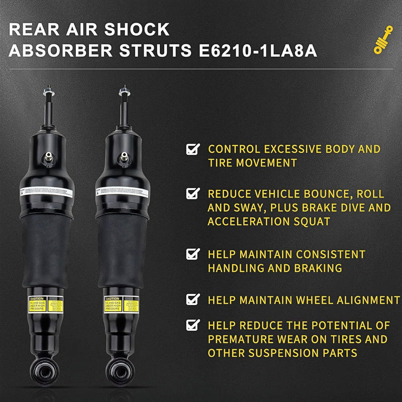 DURAFORCE Pair Rear Air Suspension Shock Struts Fit For Infiniti QX56 QX80 Armada 11-21