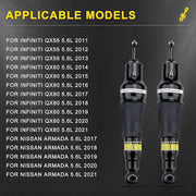 DURAFORCE Pair Rear Air Suspension Shock Struts Fit For Infiniti QX56 QX80 Armada 11-21