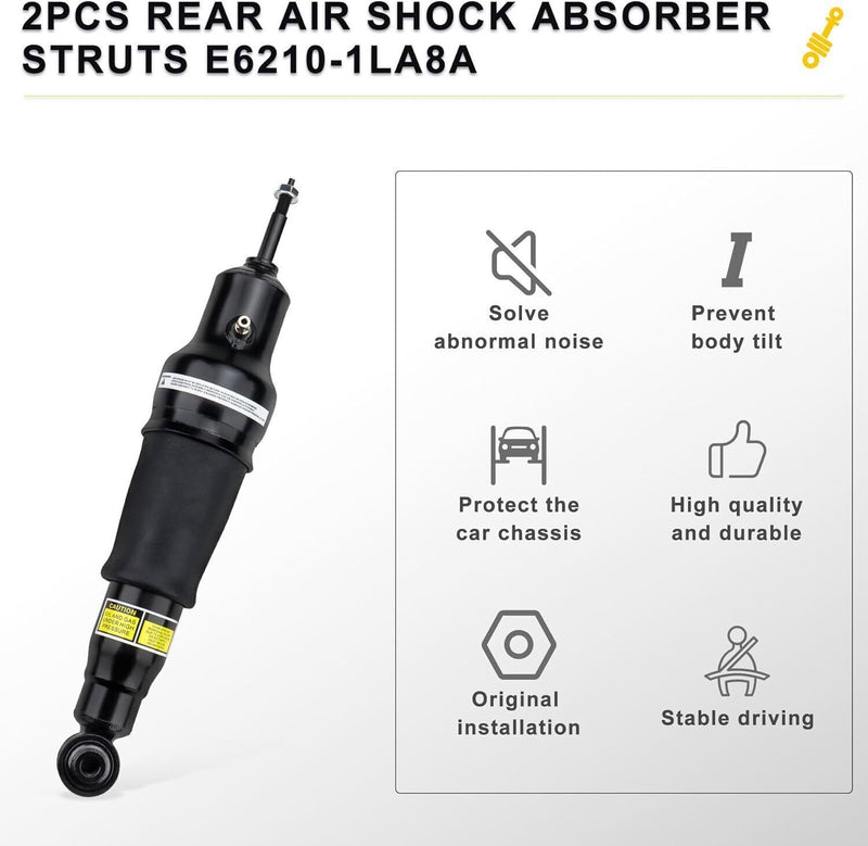 DURAFORCE Pair Rear Air Suspension Shock Struts Fit For Infiniti QX56 QX80 Armada 11-21