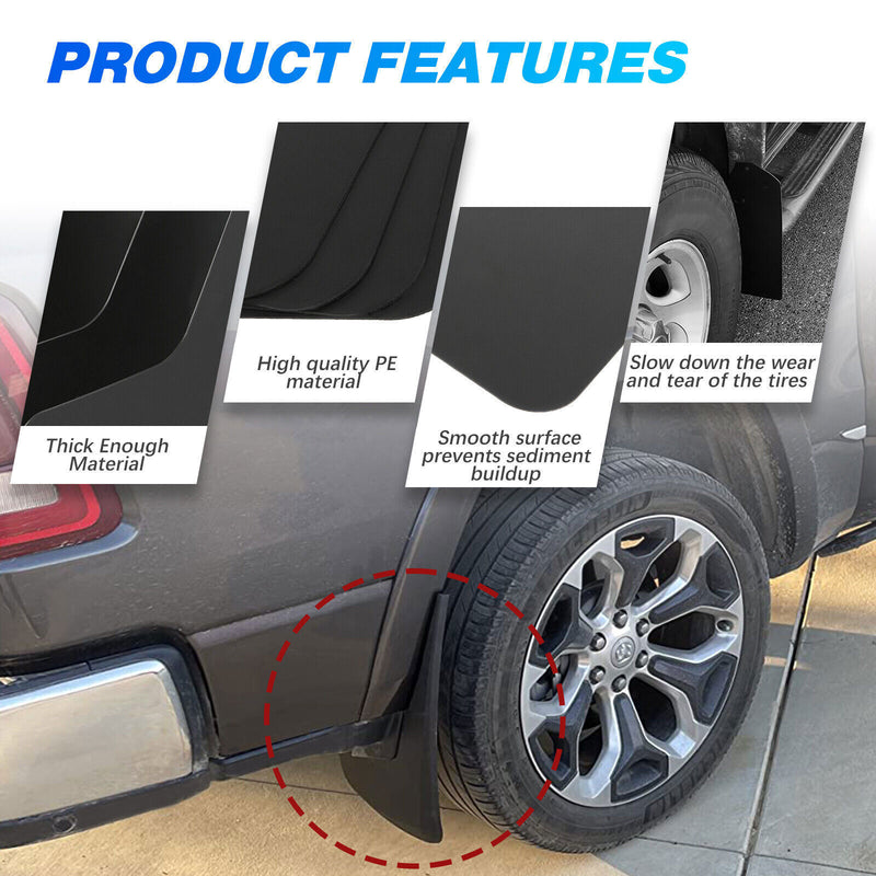 DURAFORCE 4x Wide Rally Mud Flaps Splash Guard Mudguard For Toyota Tacoma 95-2004 2005-23