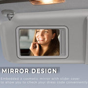 DURAFORCE Left Side Sun Visor Light Grey for 2006 2007 2008 2009 2010 2011 Toyota Camry