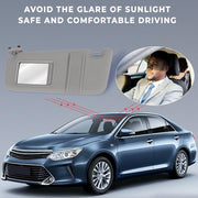 DURAFORCE Left Side Sun Visor Light Grey for 2006 2007 2008 2009 2010 2011 Toyota Camry