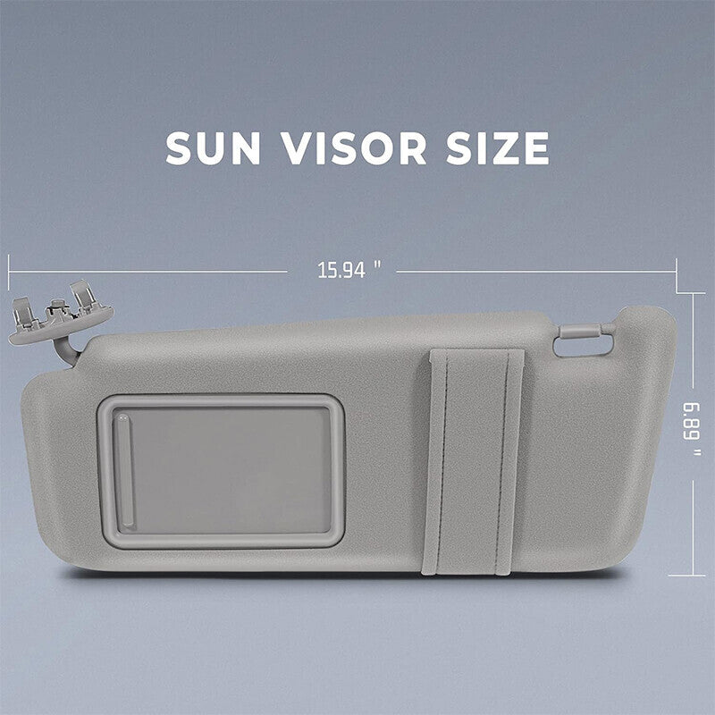 DURAFORCE Left Side Sun Visor Light Grey for 2006 2007 2008 2009 2010 2011 Toyota Camry