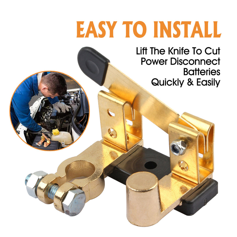 DURAFORCE Top Post Battery Disconnect Switch Knife Blade Isolator Power for Marine Car 2PC