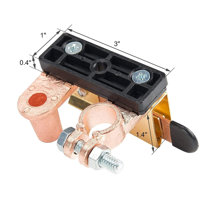 DURAFORCE Top Post Battery Disconnect Switch Knife Blade Isolator Power for Marine Car 2PC