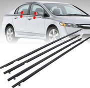 DURAFORCE For 2006-2011 Honda Civic Car 4pcs Weather Strip Window Moulding Trim Seal Belt