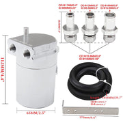 DURAFORCE Oil Catch Can Kit Reservoir Baffled Tank with NBR Hose Universal Aluminum Engine