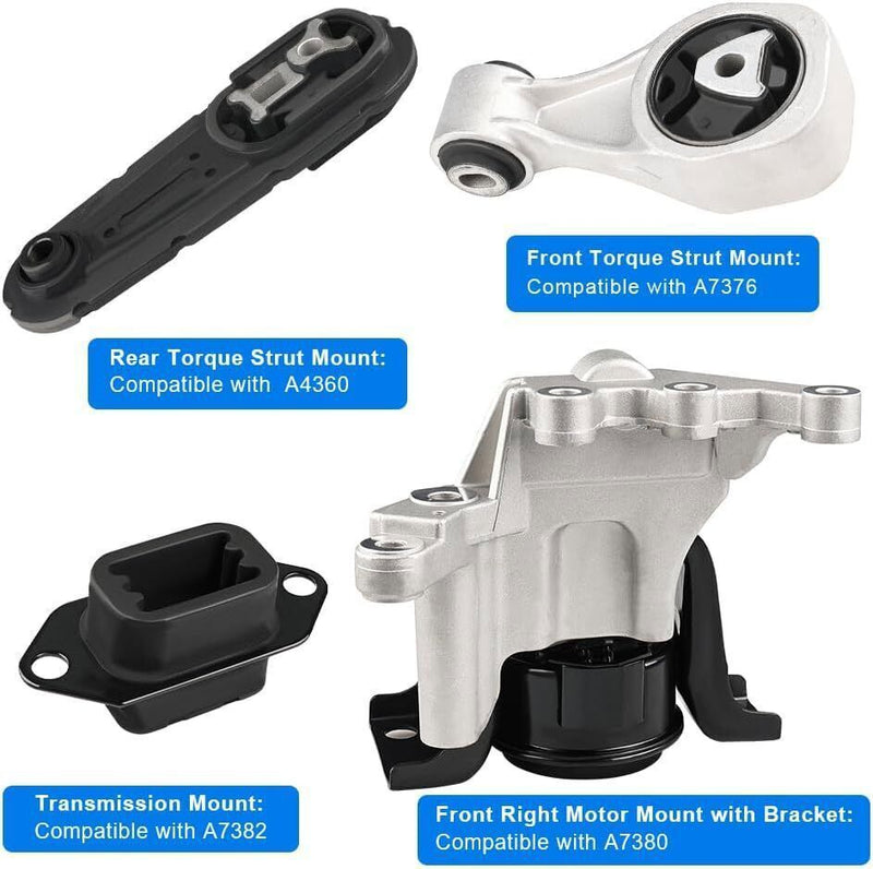 DURAFORCE Engine Motor & Trans Mount Set of 4 For 2013 2014 2015 2016 2017 Nissan Sentra