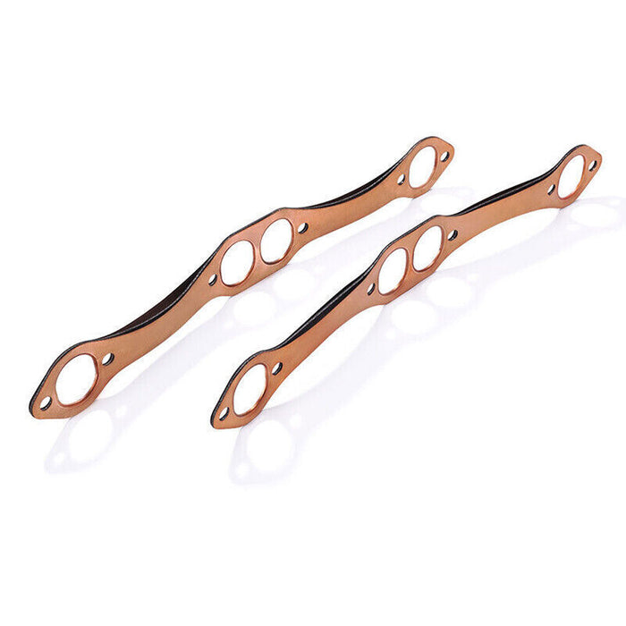 DURAFORCE 2pcs Reusable SBC Oval Port Copper Header Exhaust Gaskets for SB 327 305 383 New