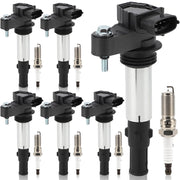 DURAFORCE Set of 6 Ignition Coil + 6 Spark Plug For Cadillac SRX CTS STS GMC Acadia UF375