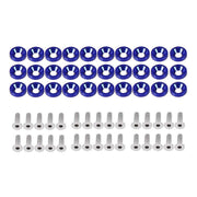 DURAFORCE 30Pcs Blue Billet Aluminum Fender Bumper Washer Bolt Engine Bay Screw Kit Parts