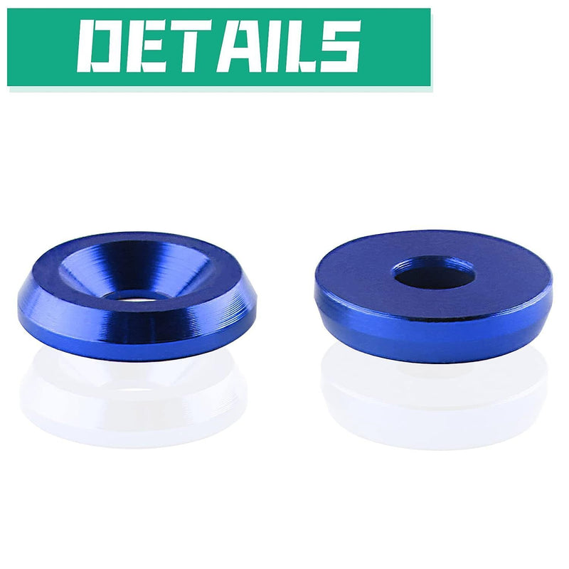 DURAFORCE 30Pcs Blue Billet Aluminum Fender Bumper Washer Bolt Engine Bay Screw Kit Parts