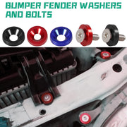 DURAFORCE 30Pcs Blue Billet Aluminum Fender Bumper Washer Bolt Engine Bay Screw Kit Parts