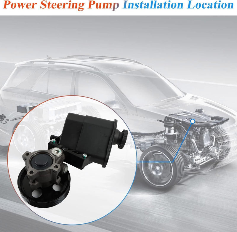 DURAFORCE Power Steering Pump w/ Reservoir & Pulley For 2004-2007 Dodge Ram 1500 3.7L 4.7L