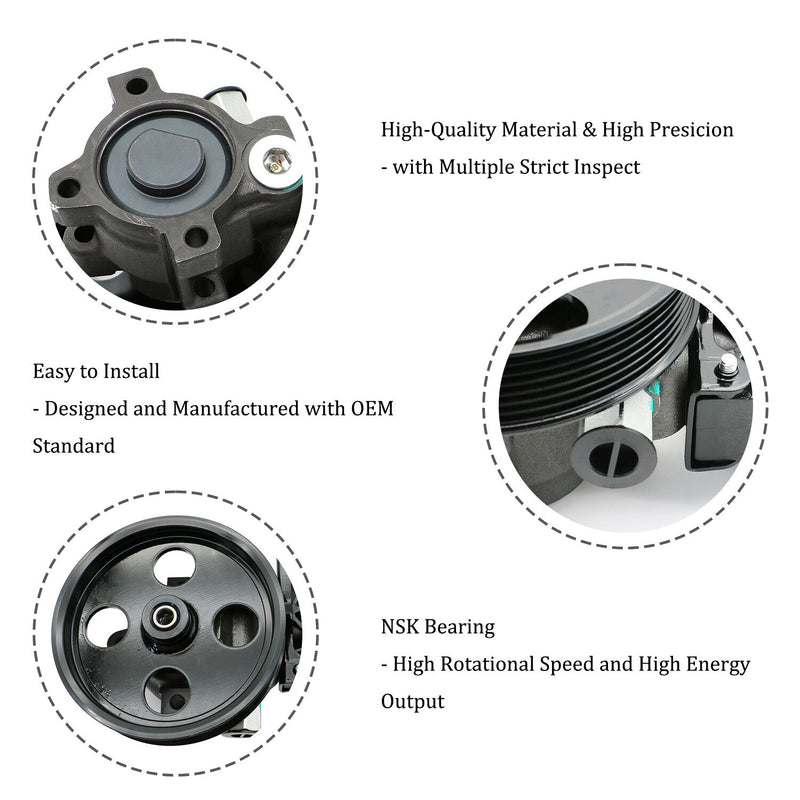 DURAFORCE Power Steering Pump w/ Reservoir & Pulley For 2004-2007 Dodge Ram 1500 3.7L 4.7L