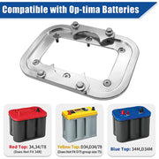 DURAFORCE For Optima Battery 34/78 Billet Sliver Battery Relocation Tray Hold Down Mount