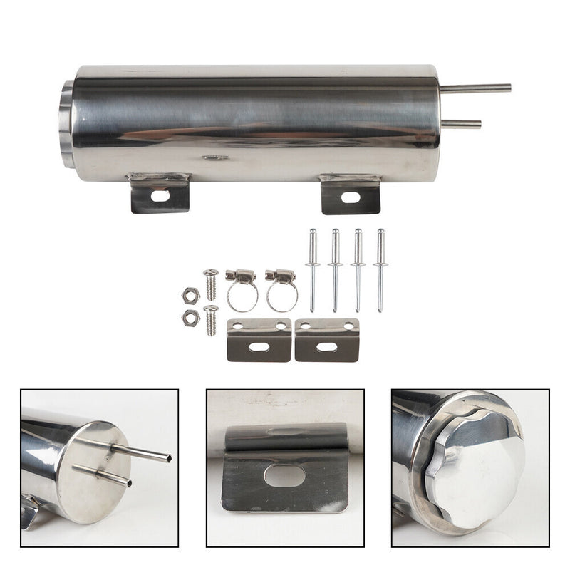 DURAFORCE 3" X 9" Silver Radiator Air-Oil Separator 32 OZ Polished Aluminum Universal