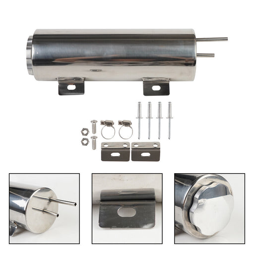 DURAFORCE 3" X 9" Silver Radiator Air-Oil Separator 32 OZ Polished Aluminum Universal